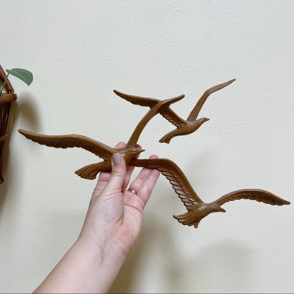 Vintage Homco Flying Bird Wall Decor Set Boho